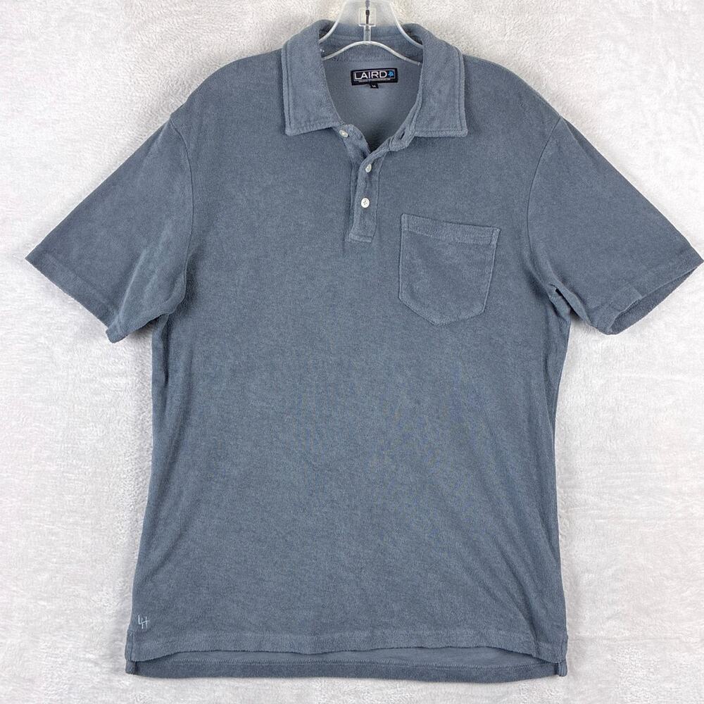 Laird Terry Polo Shirt Mens M Slate Gray Surf Beach Preppy Thick Golf Resort